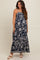 Navy Floral Maternity Maxi Dress