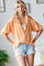 Peach Collared Button Down Blouse