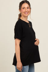 Black Relaxed Fit Maternity T-Shirt