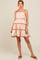 Rust Contrast Stripe Wavy Trim Maternity Dress