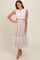 White Lace Contrast Tulle Maxi Dress