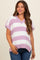 Mauve Striped V-Neck Maternity Sweater Top