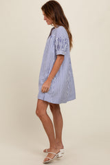 Navy Striped Shirt Dress