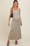 Cream Striped Sleeveless Maternity Maxi Dress