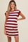 Red Striped Maternity Mini Dress