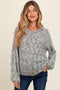 Grey Multi-Colored Maternity Sweater