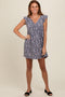 Charcoal Floral Ruffle Sleeve Dress