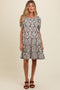 Black Jacquard Damask Print Maternity Dress