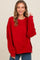 Red Exposed Seam Dolman Sleeve Sweatshirt
