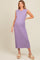 Lavender Ribbed Knit Sleeveless Maternity Dress