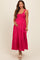 Coral Plaid Tiered Maternity Maxi Dress