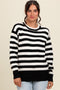 Black Striped Basic Sweater