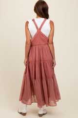 Mauve Overall Crochet Lace Tiered Dress