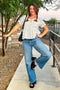 Ivory Taupe Ditsy Floral Blouse