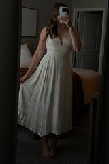 Light Sand Monochromatic Heathered A-Line Dress