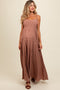 Mauve Floral Cutout Tie Back Maternity Maxi Dress
