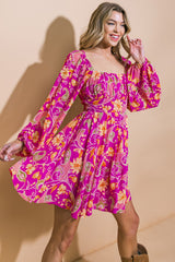 Orchid Floral Flowy Dress