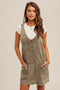 Olive Wash Twill Overall Dress