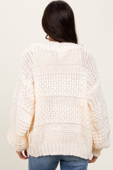 Cream Oversized Chunky Knit Cardigan