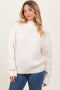 CreamChunky Knit Mock Neck Sweater