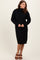 Black Turtleneck Side Slit Midi Sweater Dress