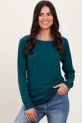 Deep Teal Raglan Long Sleeve Top