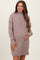 Mocha Mock Neck Maternity Mini Sweater Dress