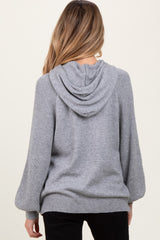 Heather Grey Long Sleeve Maternity Hoodie Sweater