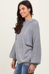 Heather Grey Long Sleeve Hoodie Sweater
