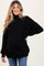 Black Ribbed Knit Turtleneck Dolman Sleeve Maternity Sweater