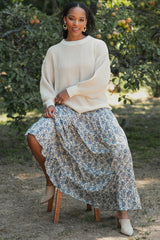 Taupe Ribbed Balloon Sleeve Sweater