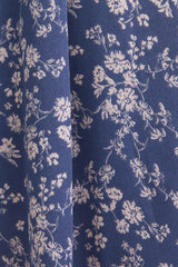 Blue Floral Button Down 3/4 Sleeve Maxi Dress