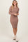 Mocha Crew Neck Double Layered Rib Mini Dress