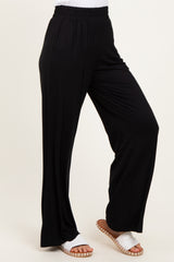 Black Basic Wide Leg Pocketed Pants