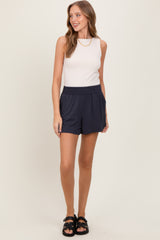 Charcoal Basic Rounded Hem Shorts