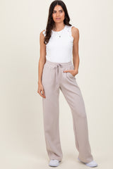 Cream Straight Leg Drawstring Maternity Sweatpants