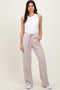 Cream Straight Leg Drawstring Sweatpants