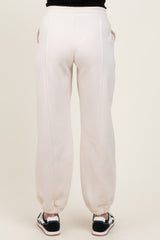 Cream Drawstring Relaxed Fit Maternity Sweatpants