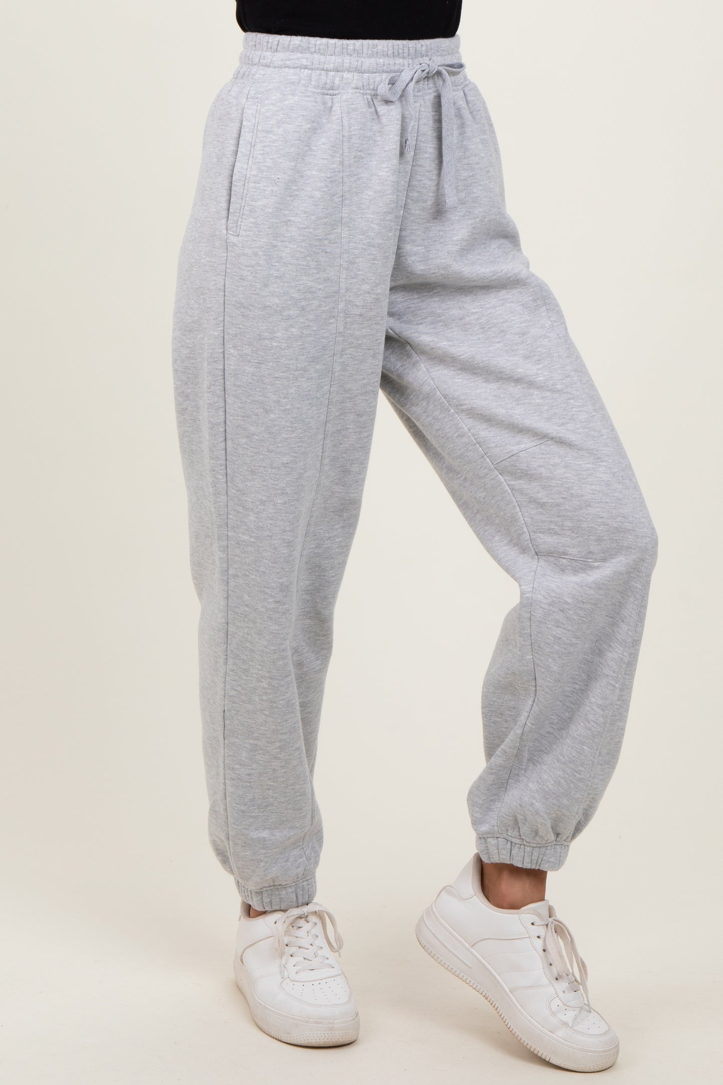 Heather Grey Drawstring Relaxed Fit Sweatpants
