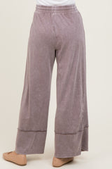 Mocha Mineral Wash Wide Leg Ankle Pants