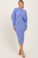 Periwinkle Bodycon Dress And Sweater Set