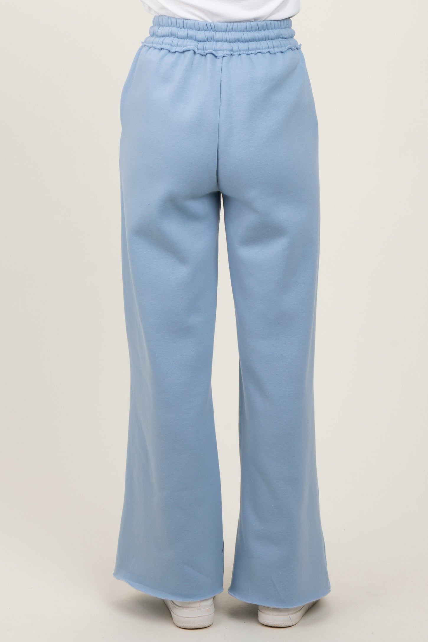 Light Blue Exposed Seam Wide Leg Sweatpants