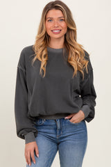 Charcoal Fleece Drop Shoulder Maternity Sweatshirt