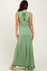 Green Striped Maxi Dress