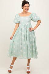 Mint Textured Midi Dress