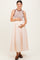Cream Contrast Striped Bodice Sleeveless Maternity Maxi Dress
