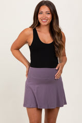 Lavender Back Pleat Maternity Skort