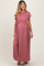 Mauve Short Sleeve Pocketed Maternity Maxi Dress