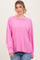 Pink Brushed Ribbed Knit Pullover