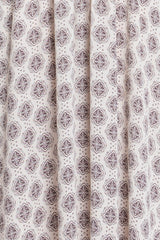 Grey Damask Print Smocked Waistband Midi Skirt